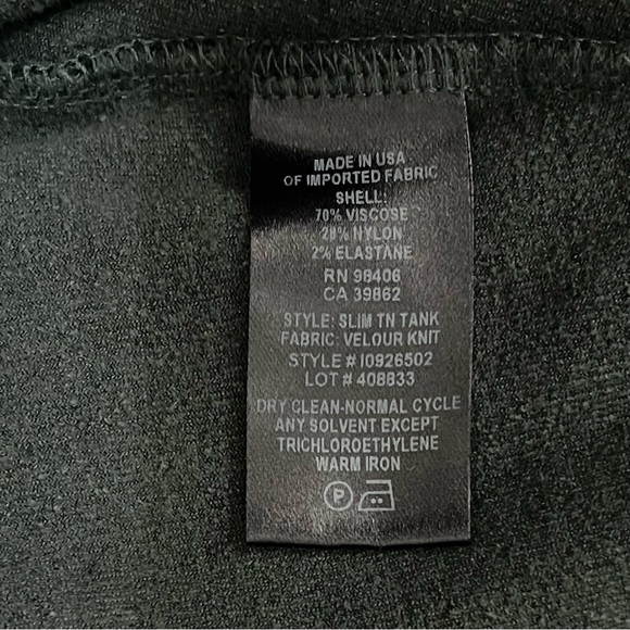 Theory Slim Turtleneck Tank Velour Knit Dark Holly Green Size Medium - Picture 7 of 8